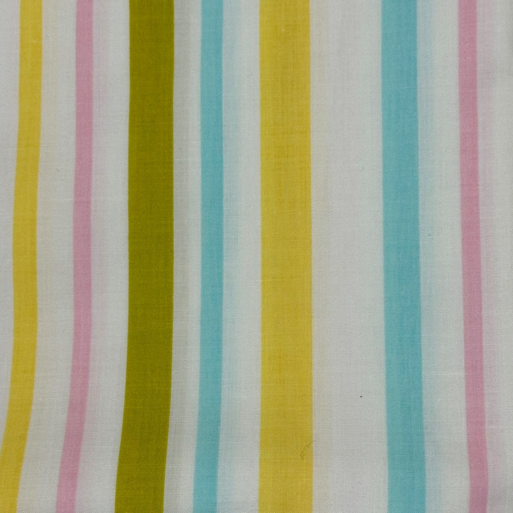 Vtg Montgomery Ward Percale Twin Flat Sheet Pastel Striped Multicolor 72x104